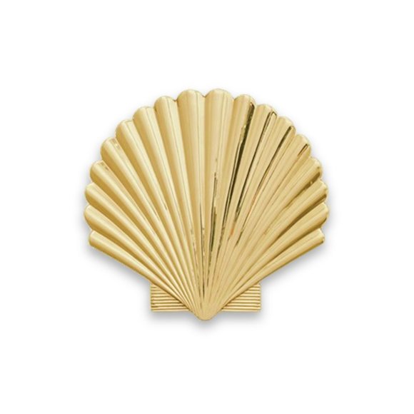 Art Deco Seashell Metal Trivet / Dish Stand in Gold - Picture 4 of 6